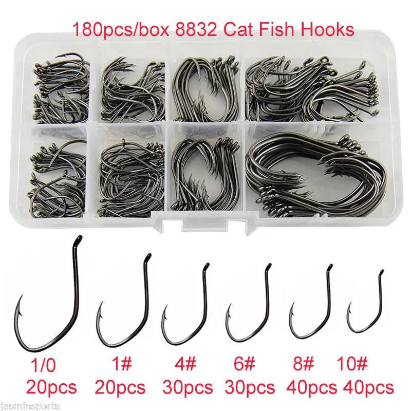 Box 8832 Catfish Hook Sharpened Sport Circle Black Fishing Hooks Size 10#  1/0 High Quality Fishing Tackle From 14,32 €