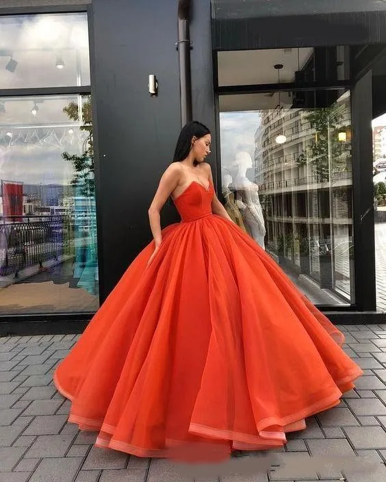 Sexy eenvoudige baljurk quinceanera prom jurken nieuwste organza geplooid sweetheart vloer lengte avond formele jurk jurken vestidos de Mariee