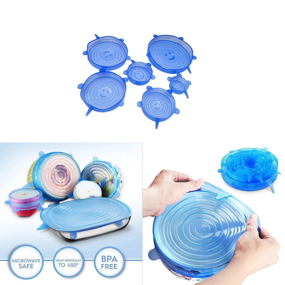 12 Pièces Couvercle Silicone Alimentaire sans BPA, eco Couvercle