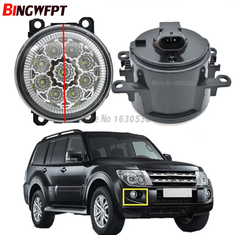 2 teile/para Hohe helle Auto Styling Runde Stoßstange 12 V H11 LED Nebel Licht Halogen lampen Für Mitsubishi Pajero IV Van V80 V90 Box 2007-2012