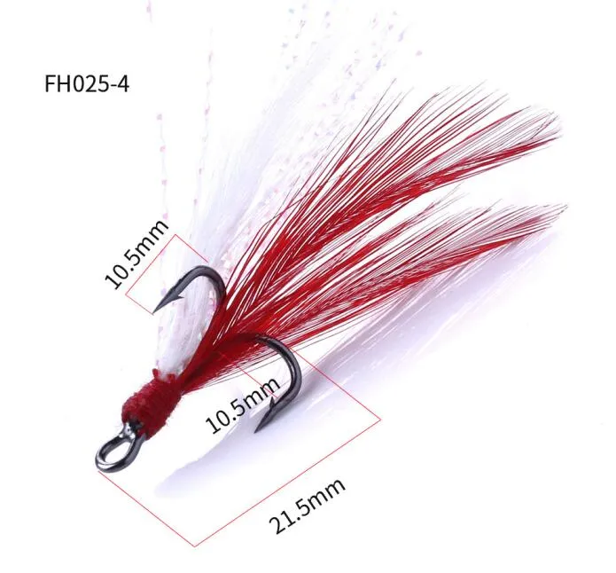 4#6#8#10# Red Feather Treble Hooks High Carbon Steel High Strength Lure  FishingHooks Bionic Hooks High Quality! From 3,16 €