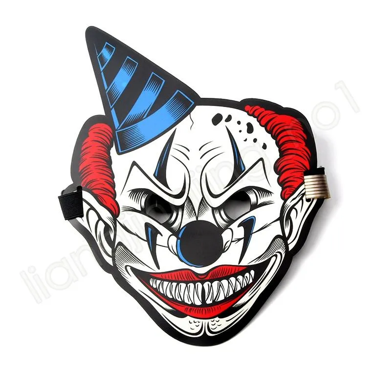 Nuovo LED incandescente maschera di controllo del suono luce attivata dal suono danza tema festa cosplay maschera da clown animale (senza batteria) HHA409