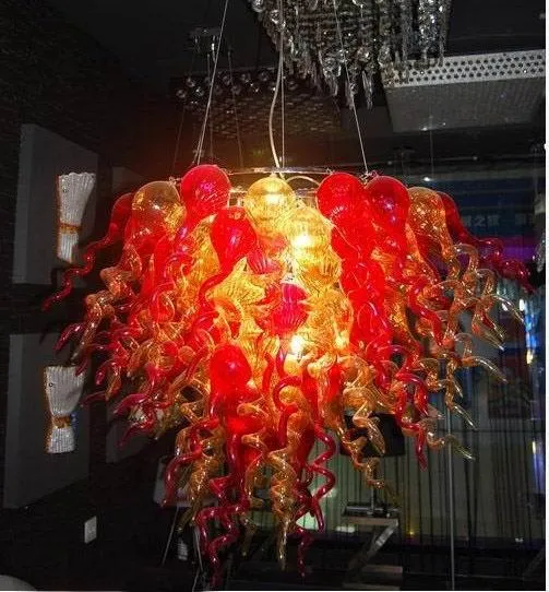 100% soffiato a bocca CE UL vetro borosilicato di Murano Dale Chihuly Art stile cinese decorazione di nozze lampadario di cristallo di vetro