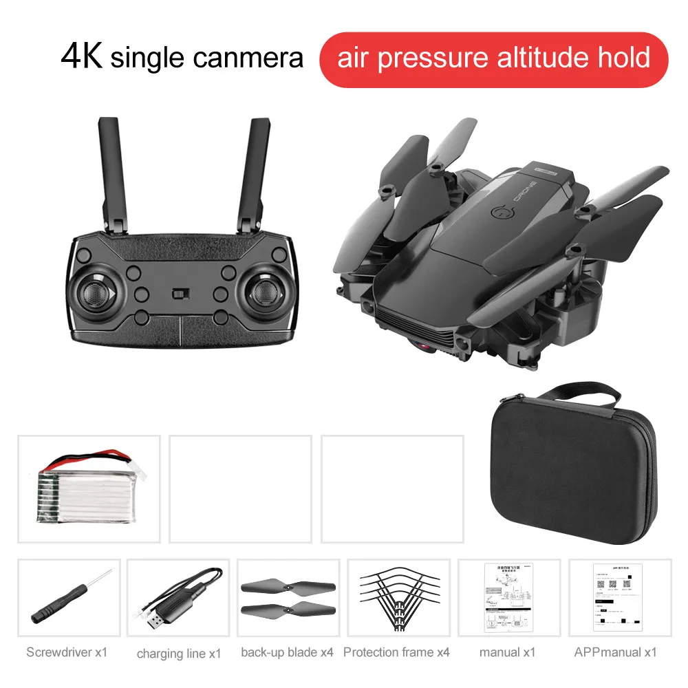 F84 Afstandsbediening Vliegtuigen, 4K HD-camera WIFI FPV Drone, Trajectory Flight UAV, One Key Return, Hoogte Hold Quadcopter, 3 versnellingssnelheden, 3-3