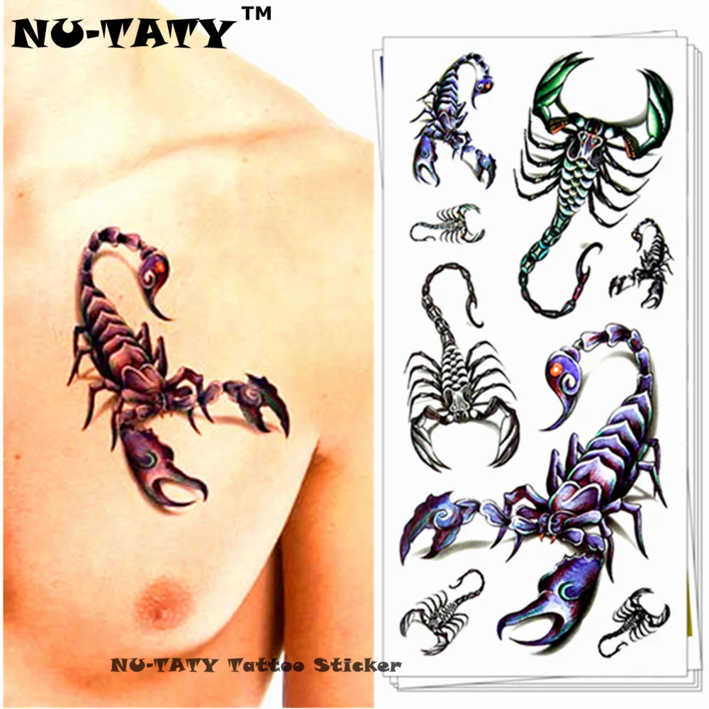 Nu-TATY Scorpion King 3d Tatuaje Temporal Body Art Flash Tattoo Sticker 19 * 9 cm Impermeable Fake Tatoo Decoración Del Hogar Etiqueta de la pared D19011202