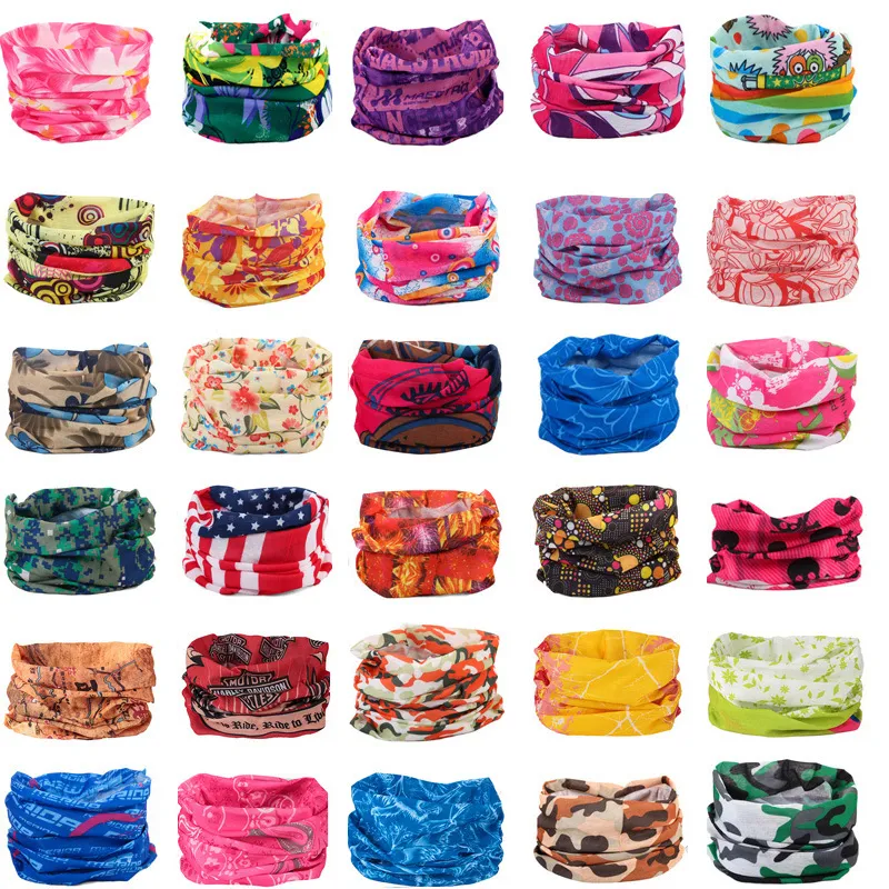 215 Style Wielofunkcyjny Szalik Outdoor Sports Headband Turban Sunscreen Magiczne Szaliki Maski Kolarstwo Bez Szwu Mężczyźni Bandanas Party Maska M1595