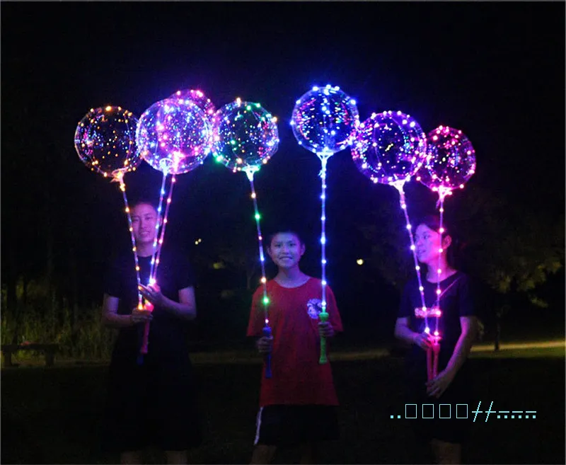 LED Bobo Ball With Stick Handle 3M 260 Balloon String For