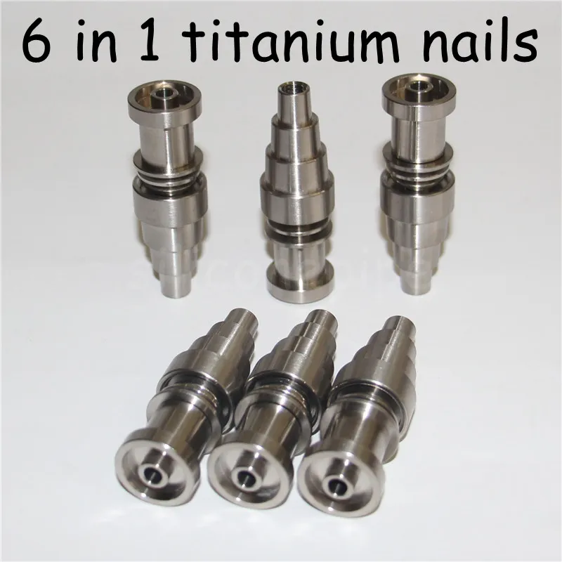 Smoking Titanium Nail 6 in 1 Fit 16mm Coil Domeloze Quartz Banger Nails voor mannelijke en vrouwelijke GR2Titanium Bangers