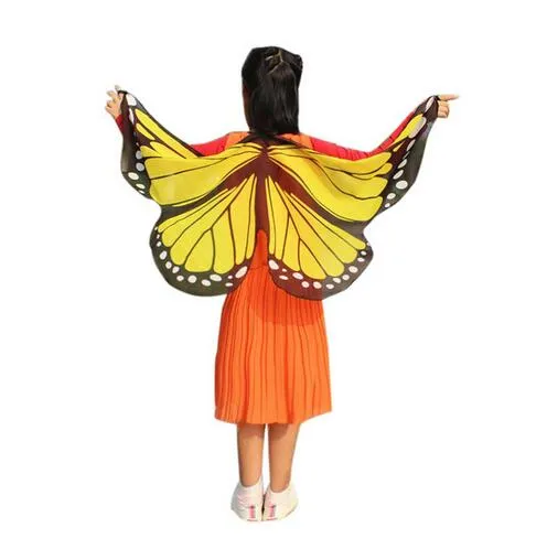 Newly Design Butterfly Wings Pashmina Shawl Kids Boys Girls Costume Accessory GB447