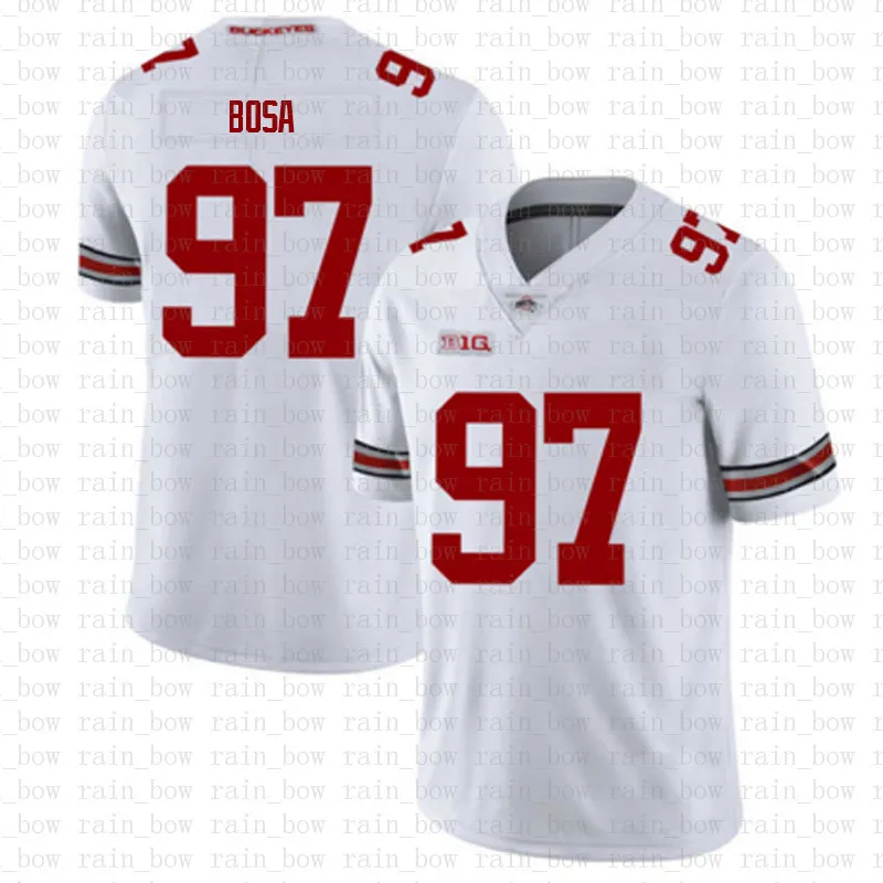 NCAA Ohio State Buckeyes 97 Nick Bosa 7 Dwayne Haskins Jr Maillot de football américain rouge blanc Tom Brady Saquon Barkley drt vtf