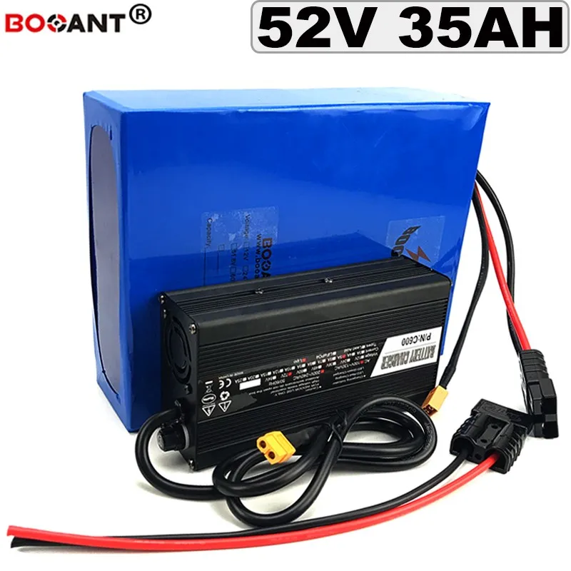 Batterie de vélo électrique 52v 35ah 18650 52v 40ah 50ah batterie lithium-ion E-bike pour moteur 1000w 1500w 2000w 3000w + chargeur 5A