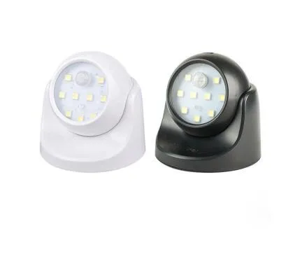 PIR Motion Sensor 9 LED Nachtlampje 360 ​​Graden Rotatie Draadloze Detector Nachtlampje Wandlamp Auto Aan / Uit Closet Hallway Light