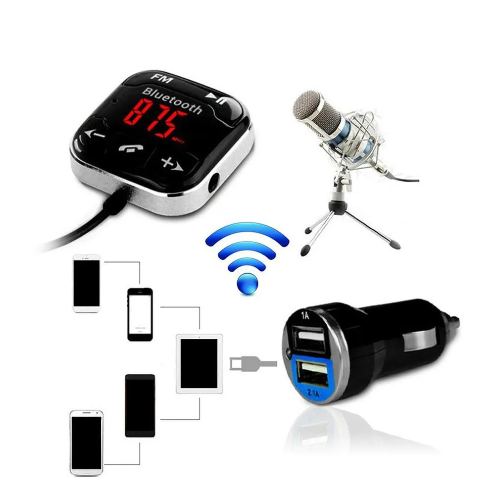 Mini BT760 Car MP3 Wireles Music Player Bezpłatny karta telefoniczna Nadajnik FM z podwójnym ładowaniem USB
