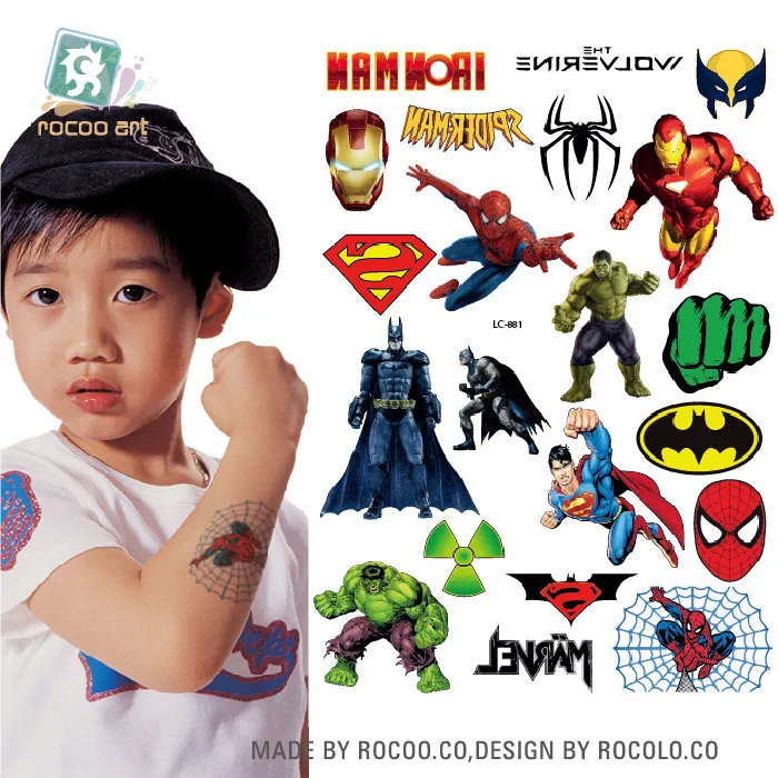 Rocooart Diversi Cartoon Ultraman Batman Eroe Principessa Tatuaggi  Temporanei Impermeabile Viso Corpo Falso Tatoo Sticker Taty I Bambini Da  3,84 €