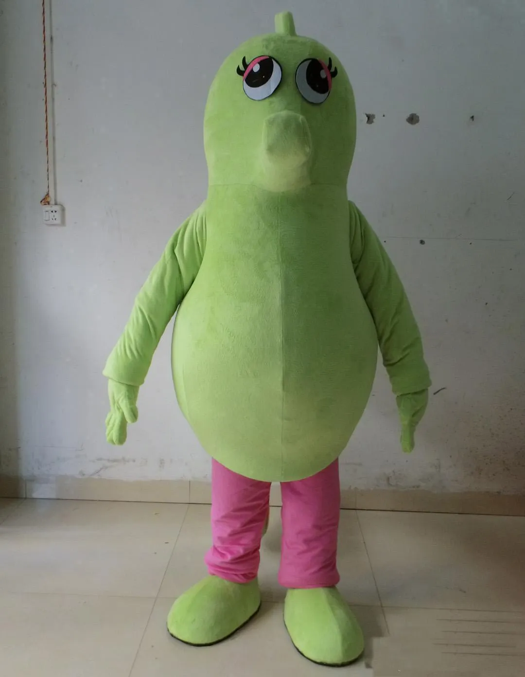 2019 Hot Sale Plush Fur Suit Green Dino Dinosaur Mascot Kostym för vuxen att bära