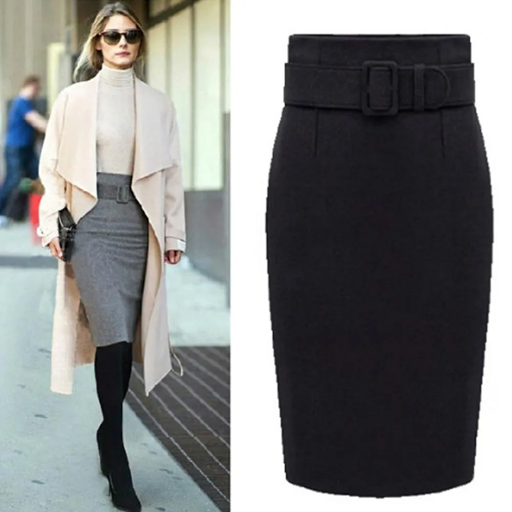 Buy IDEALSANXUN Pencil Plaid Skirts for Women Fall Winter High Waisted  Bodycon Knee Length Midi Skirt with Slit Online at desertcartINDIA