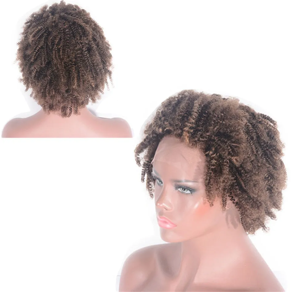 Perucas de cabelo humano de renda cambojana 12 polegadas 4# peruca de cabelo curto curto curto para mulheres negras