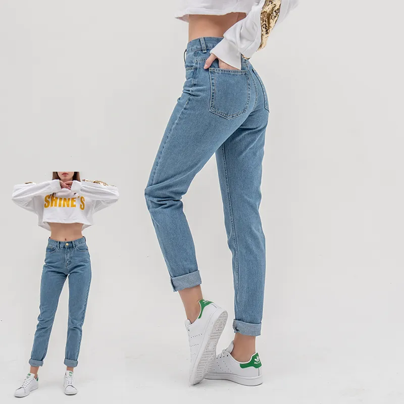 luckyoyo jean kvinna mamma jeans byxor pojkvän jeans för kvinnor med hög midja push up stor storlek damer denim 5xl 2019