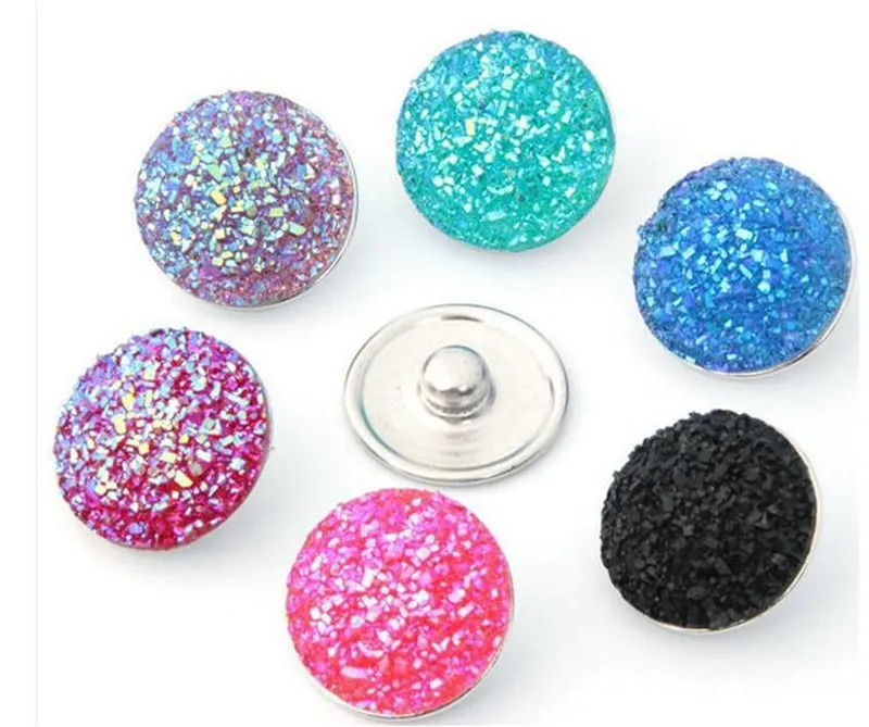 Alta calidad Noosa 18 MM Acrylic Metal Snap Button estilos mixtos DIY Snaps encantos de la joyería Fit pulsera brazalete