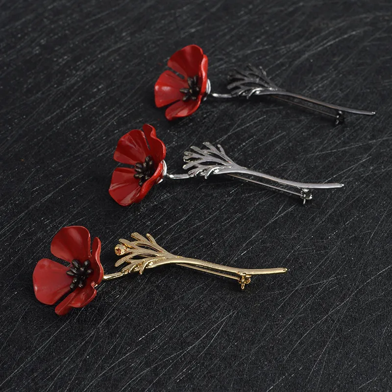 Red Flower Brooch Gift for Women Fashion Flower Pin for Women