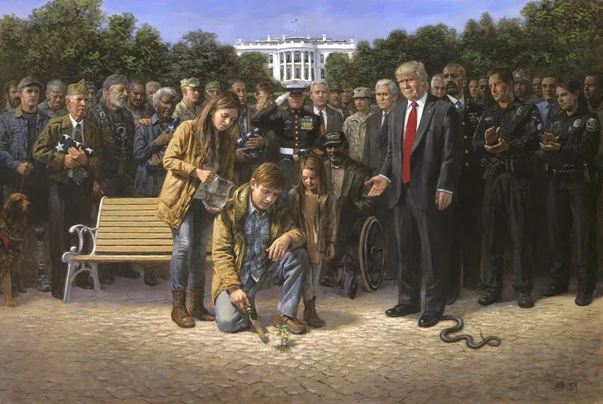 Jon McNaughton VOUS PAS OUBLIÉS Donald Trump Cheap Signé moderne Wall Art Photos Peintures Home Decor Livingroom