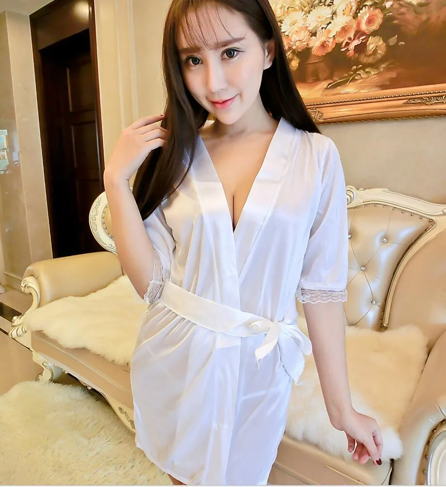 Pin Lencería Sexy Vestido De Kimono + Tanga Ropa De Dormir De Encaje De  Seda Pijamas Aduanas Sexy Top Mujeres Langerie Baby Doll Y Sex String Robe  Ropa Interior De 6,19 €