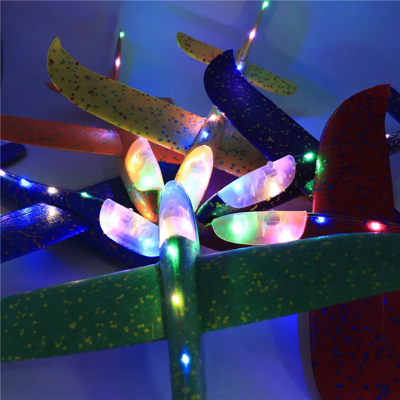 48cm Big Foam Plane Aircraft LED Hand Launch Throwing Airplane Glider Inertial Foam EPP Toy Children Plane Model Toys 6