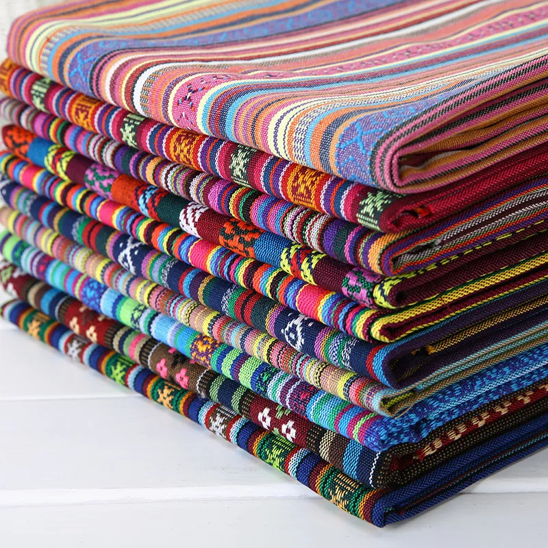 Boho Cotton Fabric: 150cm Wide Thick Striped Upholstery Canvas Premium  Quality, Shop Now!