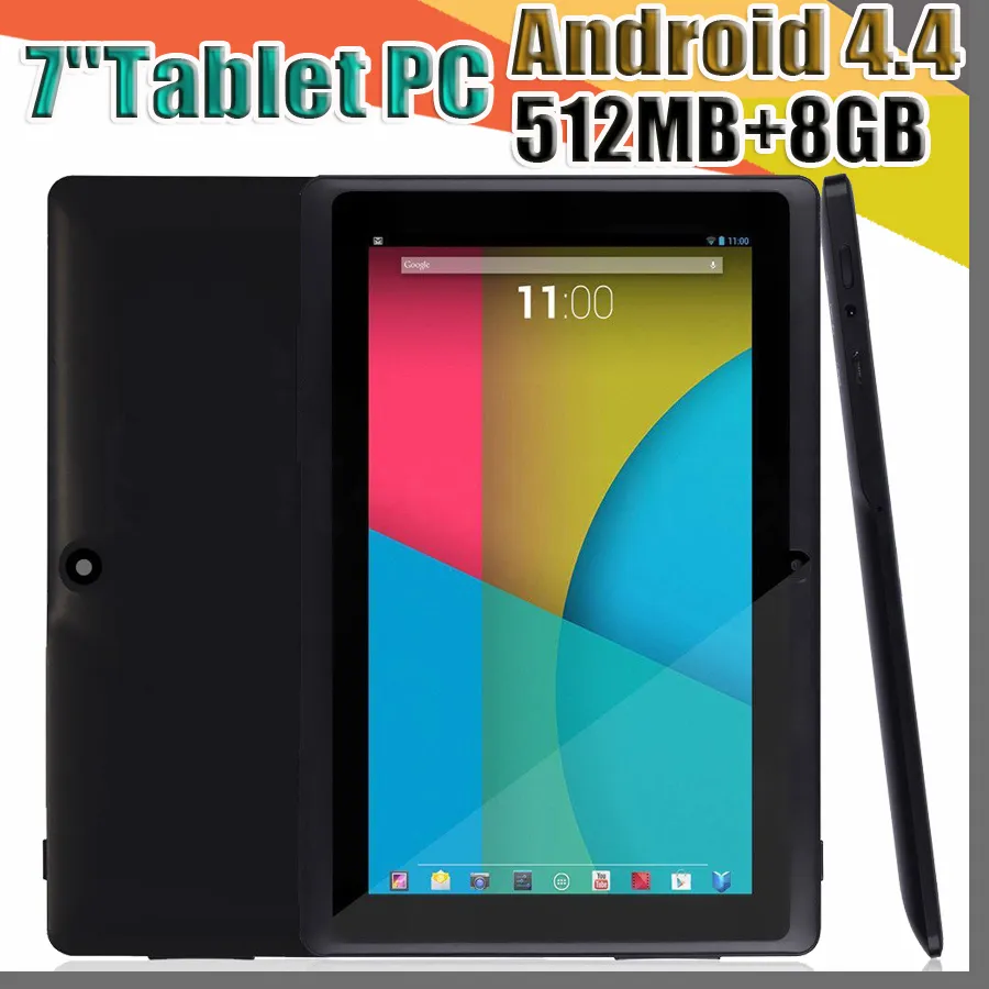 100x 2018 двойная камера Q88 A33 Quad Core Tablet PC 7 дюймов 512 МБ 8 ГБ Android 4.4 kitkat Wifi Allwinner красочные DHL MID дешевый A-7PB