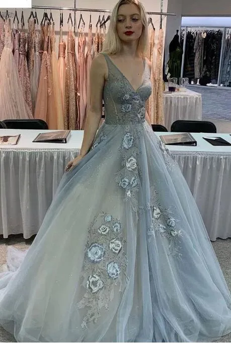 2020 Nueva vestido de niña Una nueva línea de fin de curso largo Cocktailkleid partido de coctel de los vestidos de encaje apliques joven elegante vestidos de noche Tamaño Plus