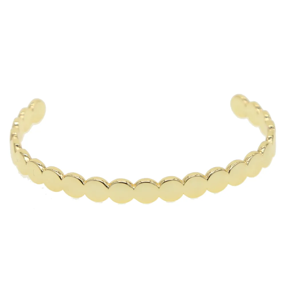 bolha Atacado-Gold pulseira aberto braçadeira para as mulheres senhora simples jóias dom clássico banhado a ouro jóias da moda