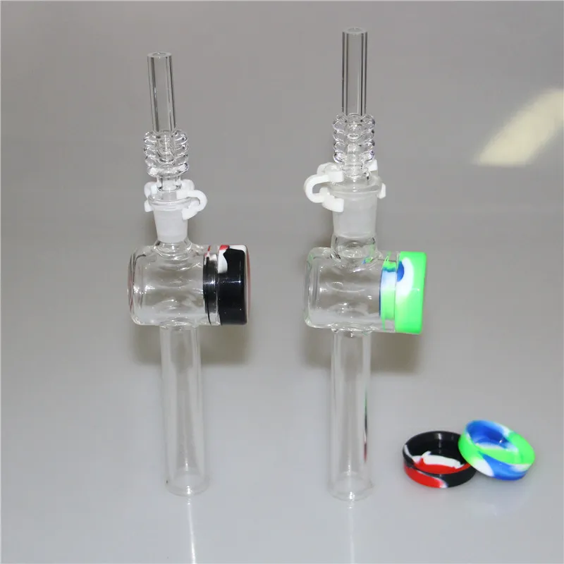 7,5 -calowa szklana fajka nektarowa z 10 mm 14 mm Quartz Tips Keck Clip 5ml Silikon Recowizer do palenia