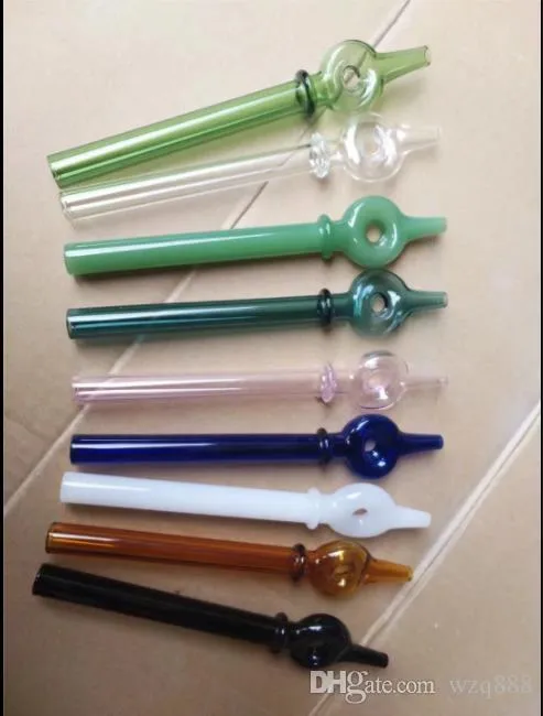 Färg Ringglas Straight Pipe Rökning Bongs Glass Bubblers för blanda färger