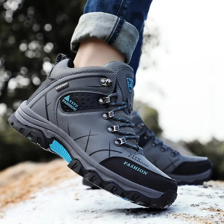 Hoge kwaliteit heren winter snowboots heren super warme waterdichte lederen sneakers outdoor mannelijke wandelschoenen werkschoenen