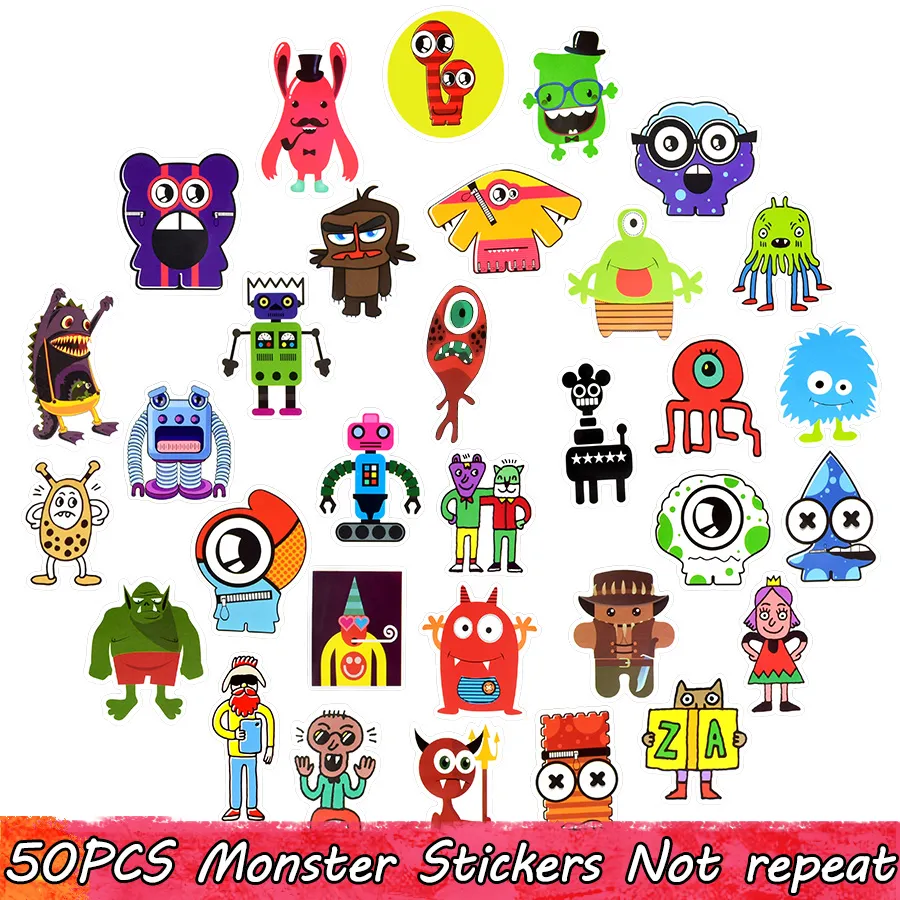 Funny Doodle Stickers - Cool Graffiti Monster Cartoon Robot Vinyl ...