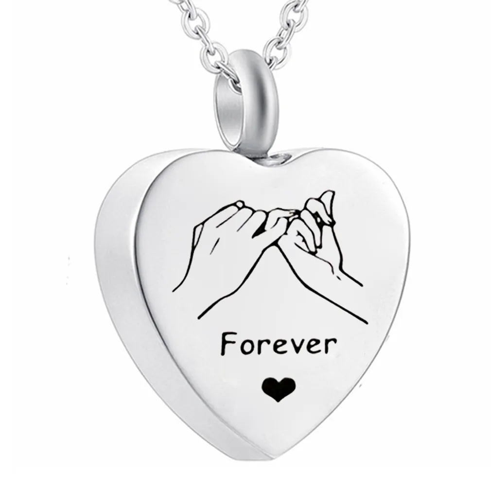 Hold My Heart Cremation Urn Necklace - Memorial Ashes Keepsake Pendant, Stainless Steel - View #4