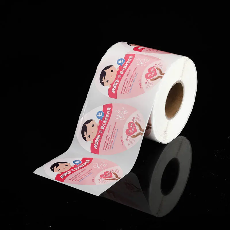 Custom Roll Oval Vinyl Adhesive Sticker Label Kosmetika Vattentät Paket Plastiketter Färgutskrift Logo Klistermärken