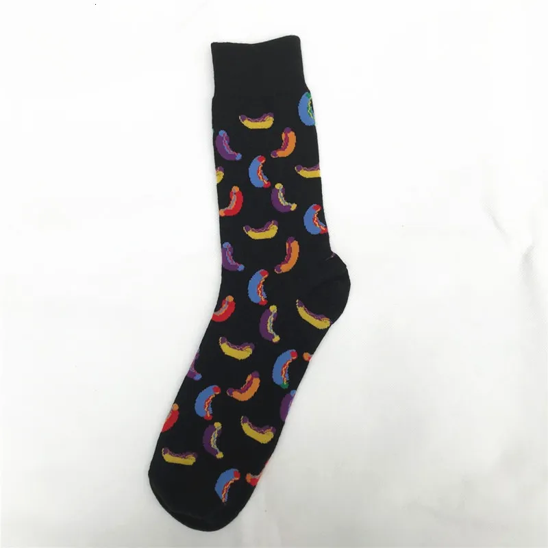 Happy Socks HAMBURGER SOCK UNISEX - Calcetines - black multi/multicolor 