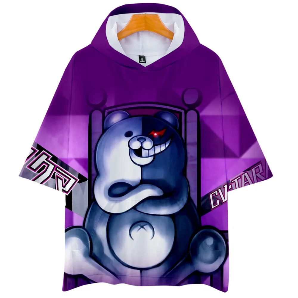 Danganronpa T Shirt Hoodies Black White Bear Monokuma Oversized