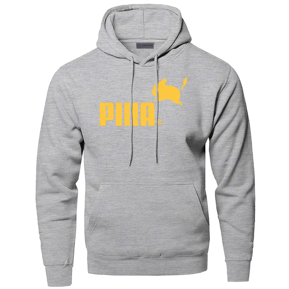 Pikachu Pika Brand Hoodies MenSweatshirts  Hoodie Hooded Winter Autumn Fleece Warm Japan animeStreetwearSportswear