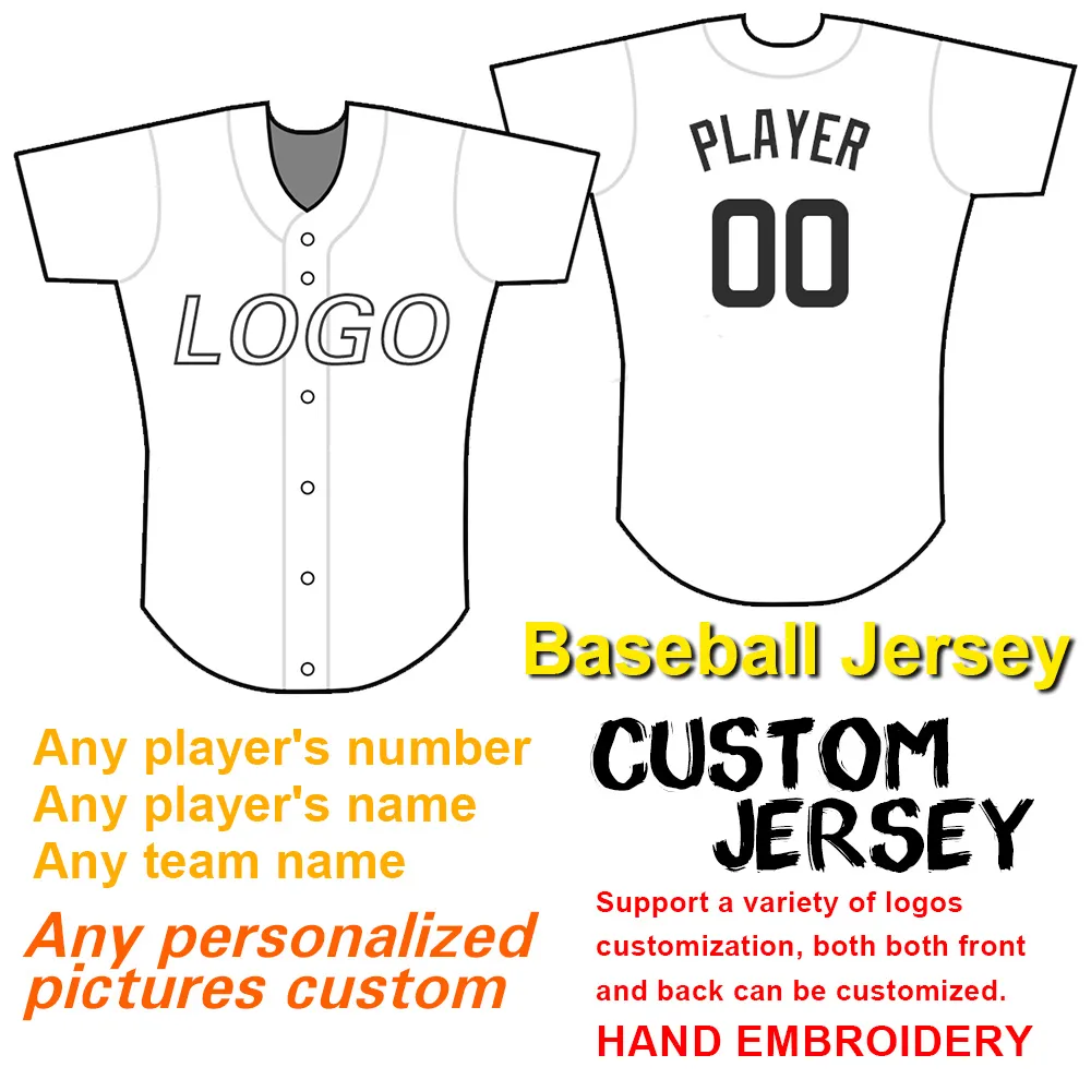 Kobiety męskie młode Jersey Baseball Jersey Dowolne nazwisko technologia haftowania dowolnej liczby Wysokiej jakości i niedrogie