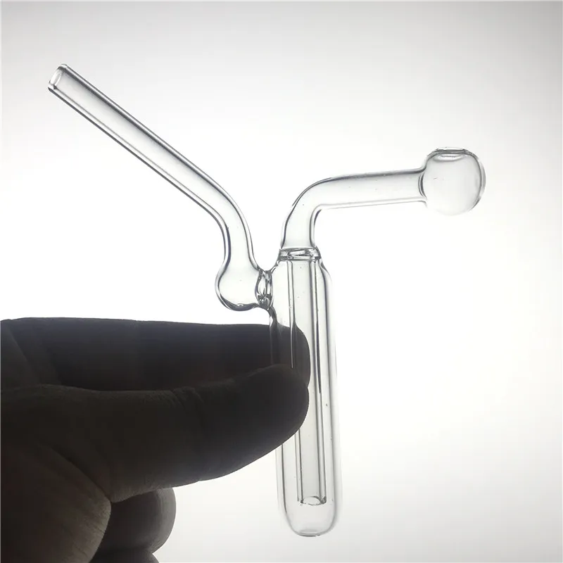 Mini Cam Yağ Brülörü Bong Nargile Su Boruları Kalın Pyrex ile Açık Baş Recycler Dab Teçhizat El Bongs Sigara içmek