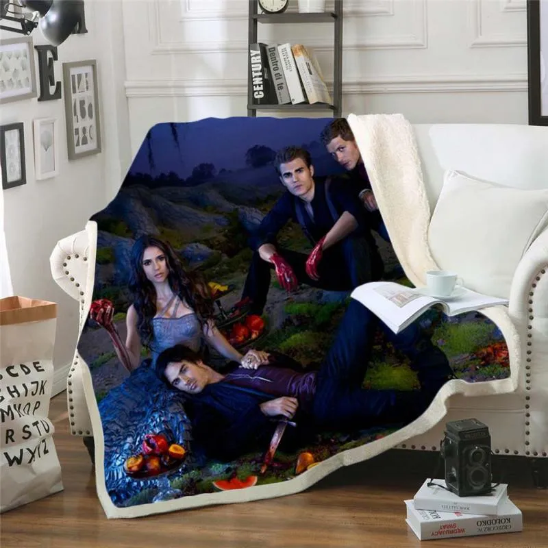 The Vampire Diaries 3d Printed Fleece Blanket For Beds Hiking Picnic