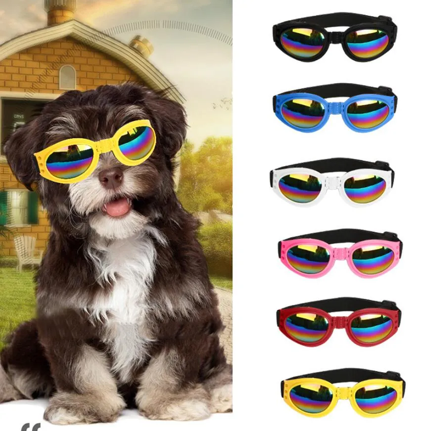 6 kleuren opvouwbaar huisdier hondenbril medium grote hond huisdier bril huisdier eyewear waterdichte hondenbeschermingsbril UV zonnebril gratis verzending