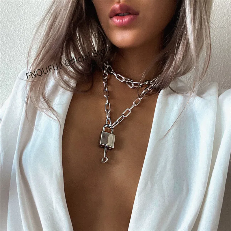 Egirl clearance lock necklace