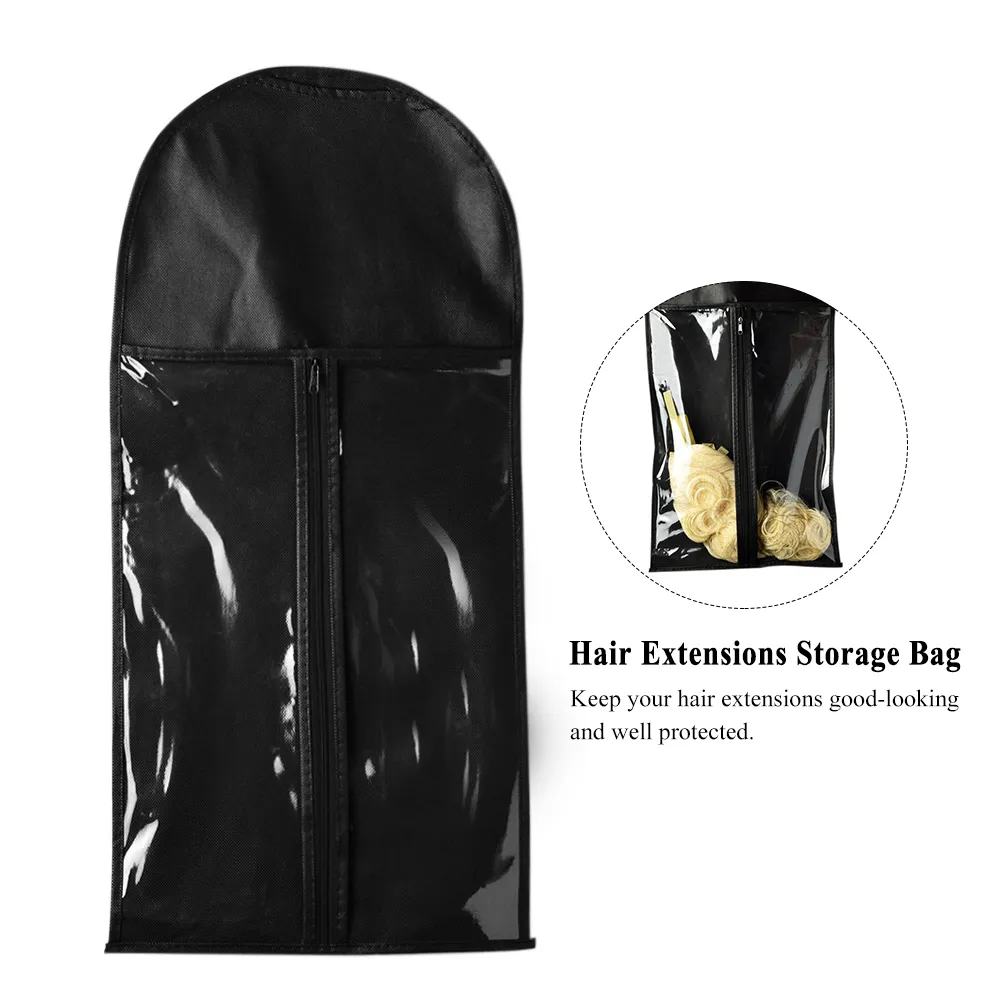 1pcs Durable Hair Wig Carrier Case Hair Extensions Storage Bag Wig Hanger Extension Package With Zipper Styling Accessory