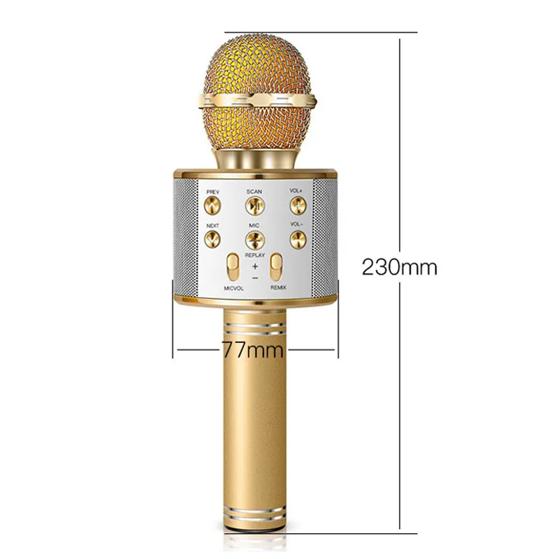 Micrófono Profesional Bluetooth Inalámbrico Micrófono Altavoz Micrófono De  Mano Karaoke Micrófono Micro Canto Micrófono Sem Fio De 14,18 €