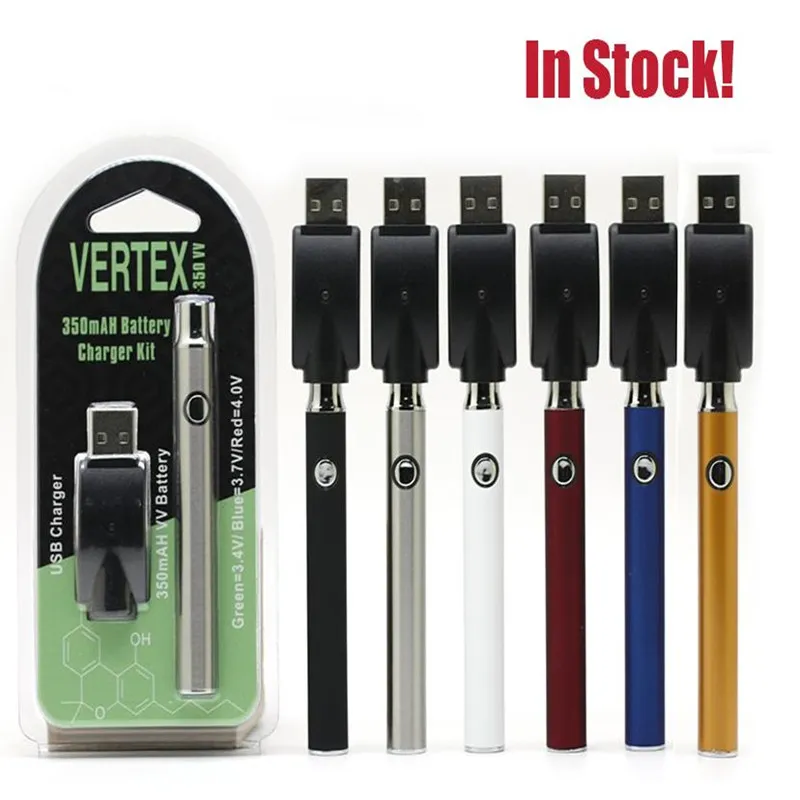 LO Preheat Battery Starter kit Co2 Oil Vape Variable Voltage 510 Thread Adjustable VV 350Mah E Cigarette Vertex