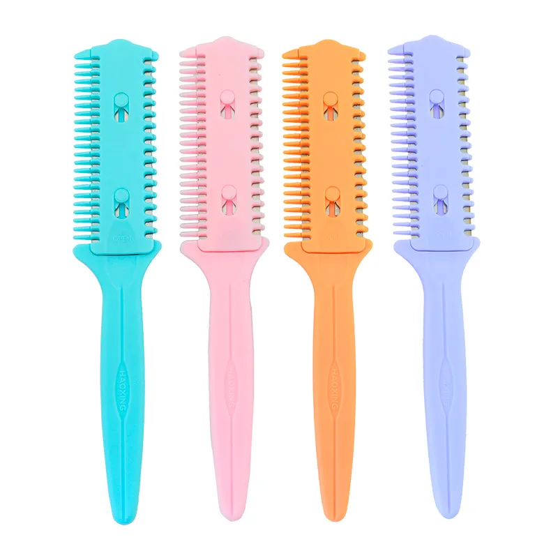 Thinning Comb Hair Razor Comb Barbers Thinner Tools Bangs Styling Brush Hairdressing Shaving Blades Trimming Forks Beauty Salon Home