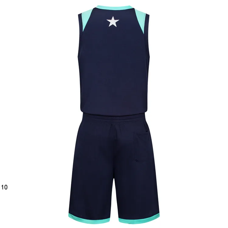 2019 New Blank Basketball maglie logo stampato Taglia uomo S-XXL prezzo economico spedizione veloce buona qualità Blu scuro DB0042r